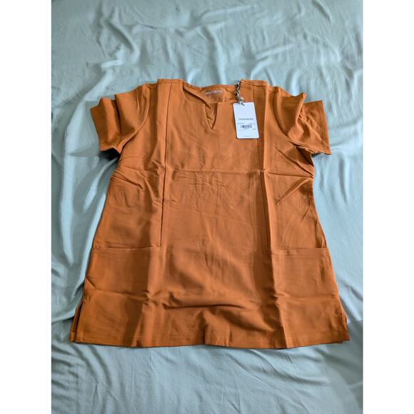 Mandala Women's  5 Pocket Notch Neck Top Roasted Pecan - Size S - Picture 1 of 3